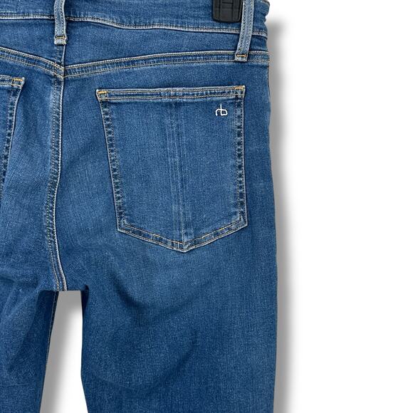 Rag & Bone Cate Mid Rise Ankle Skinny Jeans Womens Sz 30 Distressed Frayed Hem - Picture 5 of 8